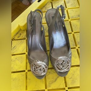 Bandolino Metallic Slingback Peeptoe Heel with Rosette